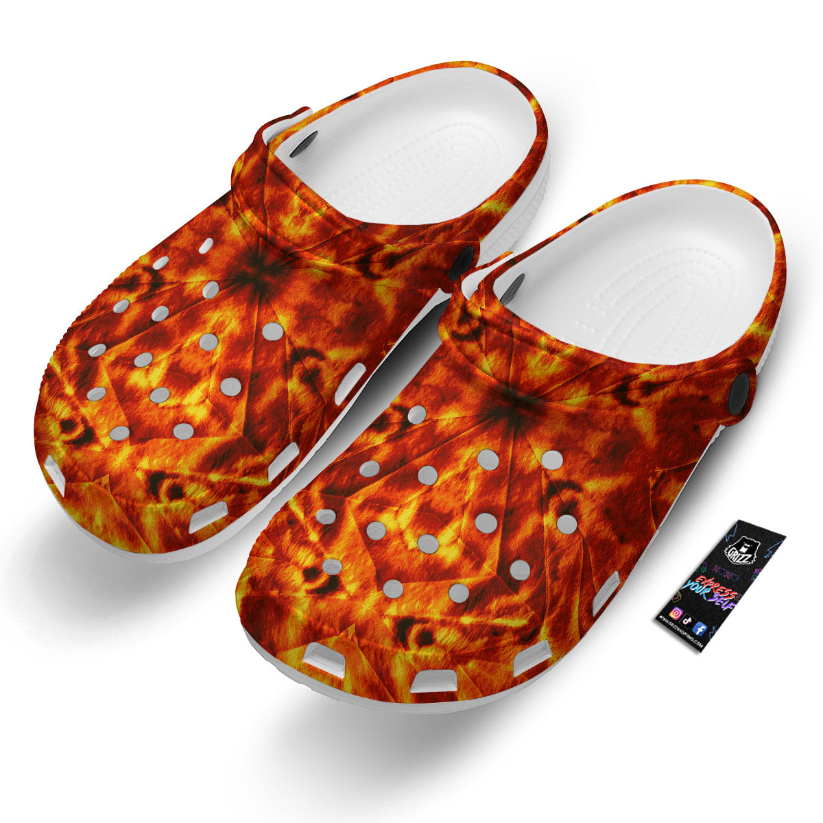 Kaleidoscope Flame Print Clog-grizzshop