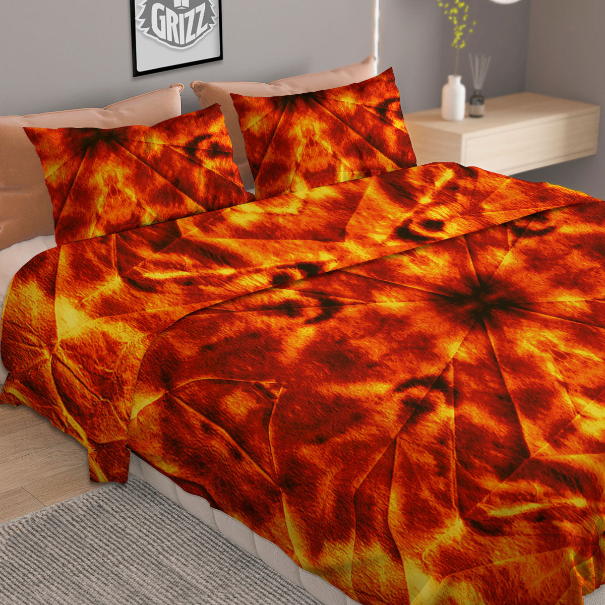 Kaleidoscope Flame Print Duvet Cover Bedding Set