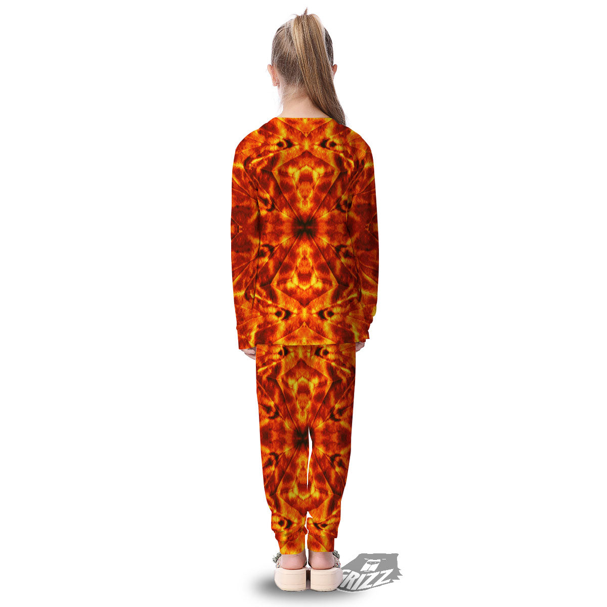Kaleidoscope Flame Print Kid's Pajamas-grizzshop