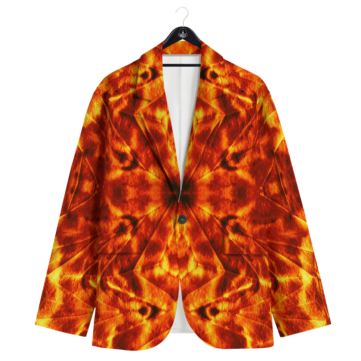 Kaleidoscope Flame Print Men's Sport Coat-grizzshop