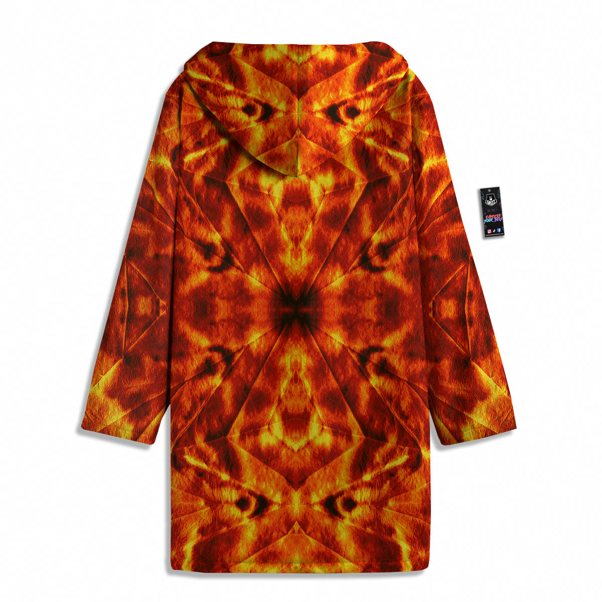 Kaleidoscope Flame Print Men's Windbreaker Jacket-grizzshop