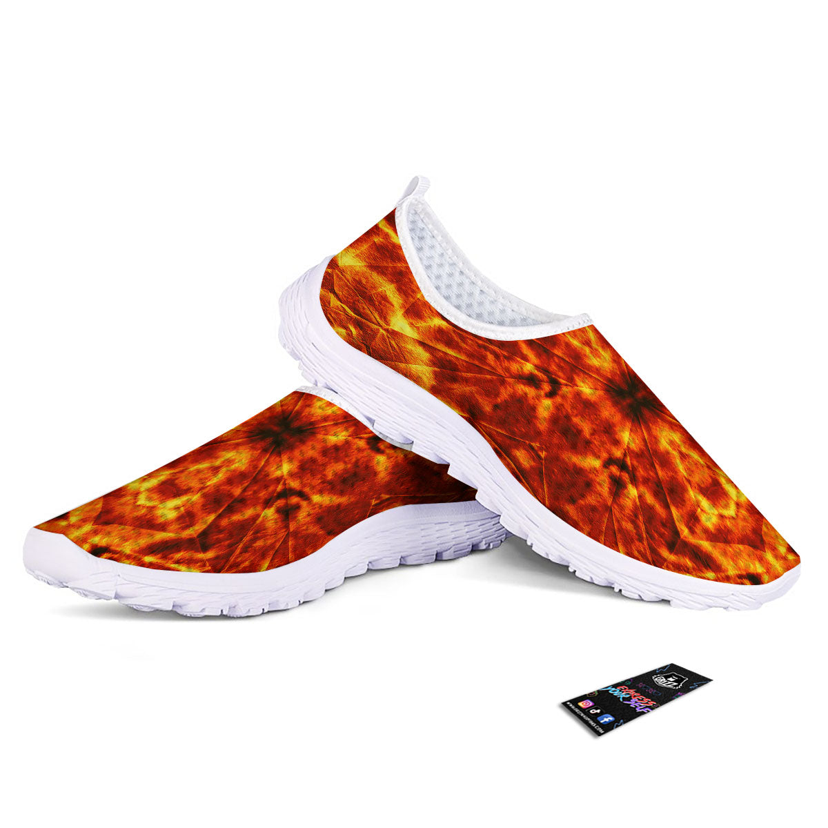 Kaleidoscope Flame Print Nurse Shoes-grizzshop