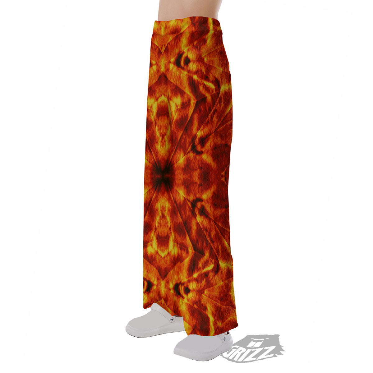 Kaleidoscope Flame Print Pajama Pants-grizzshop