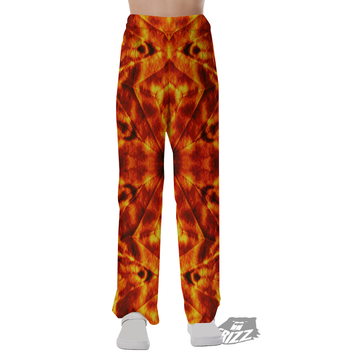 Kaleidoscope Flame Print Pajama Pants-grizzshop
