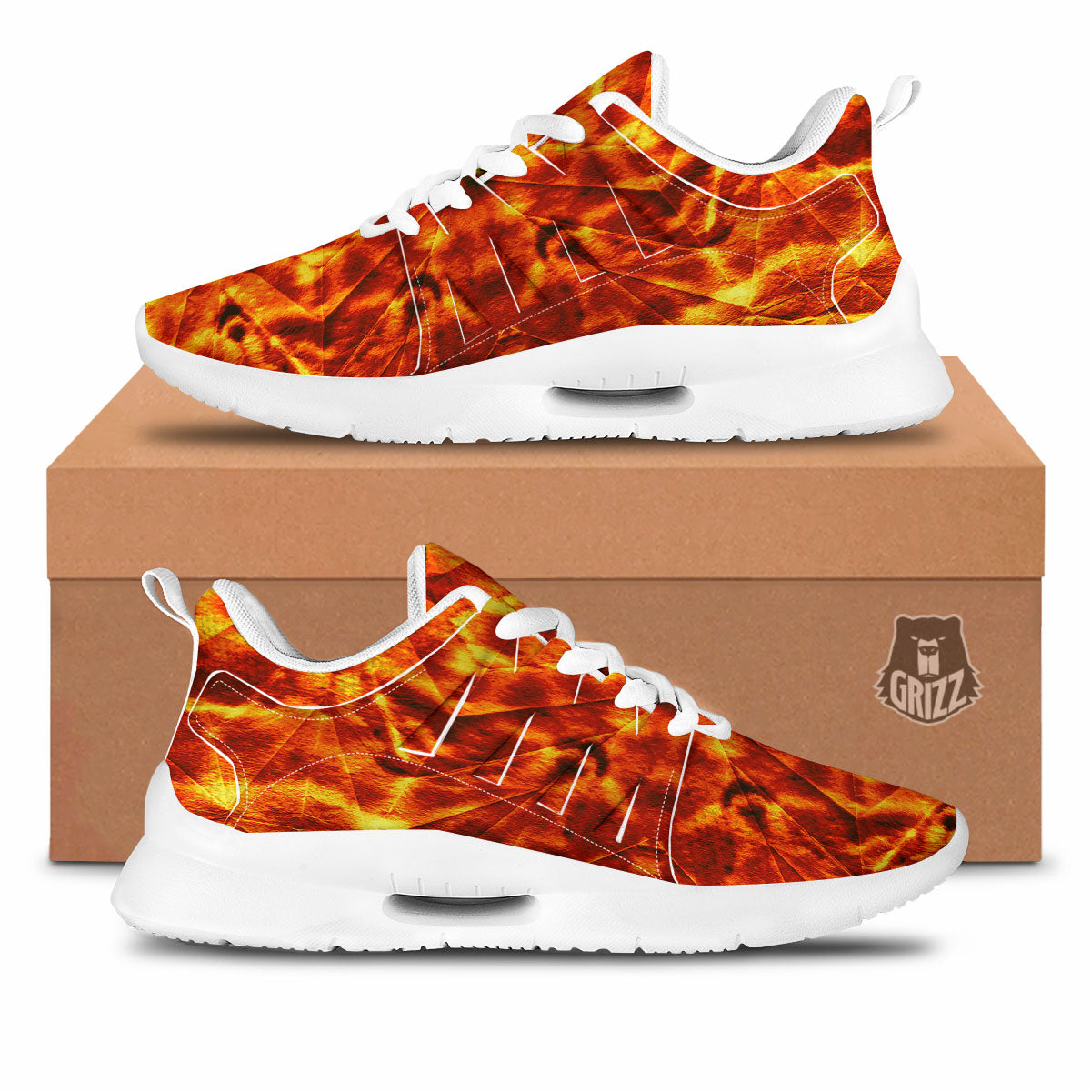 Kaleidoscope Flame Print Tennis Shoes-grizzshop