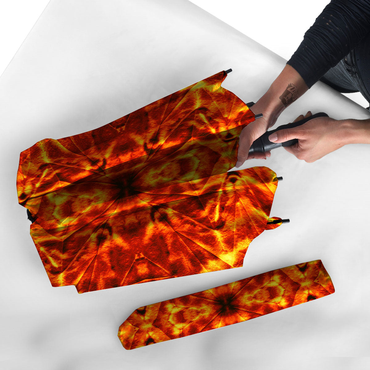 Kaleidoscope Flame Print Umbrella-grizzshop