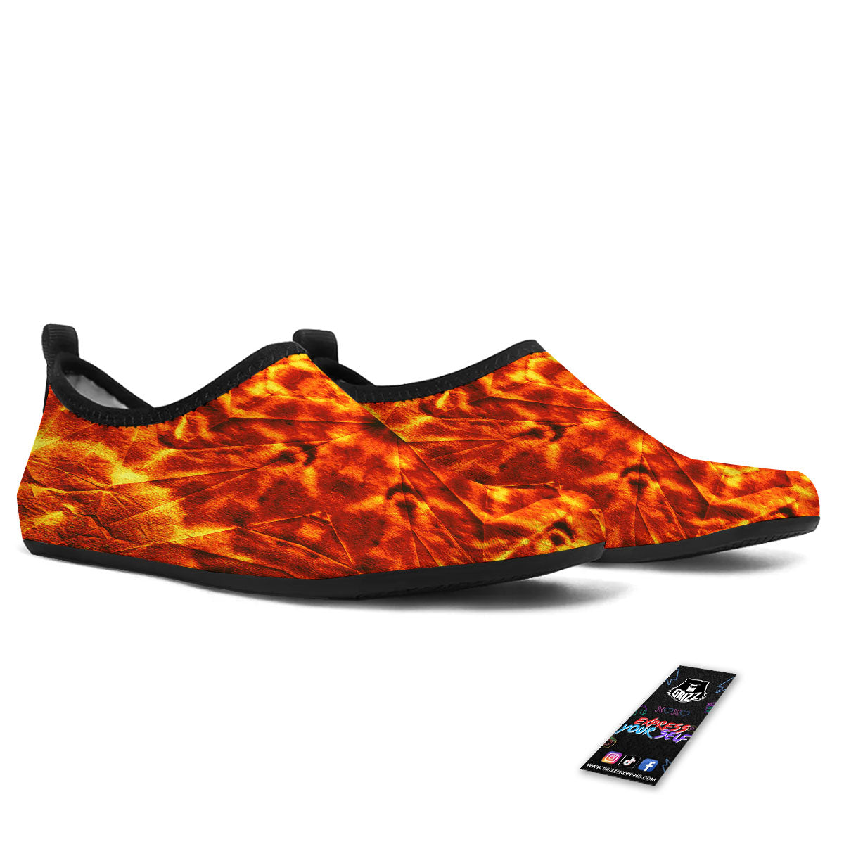 Kaleidoscope Flame Print Water Shoes-grizzshop