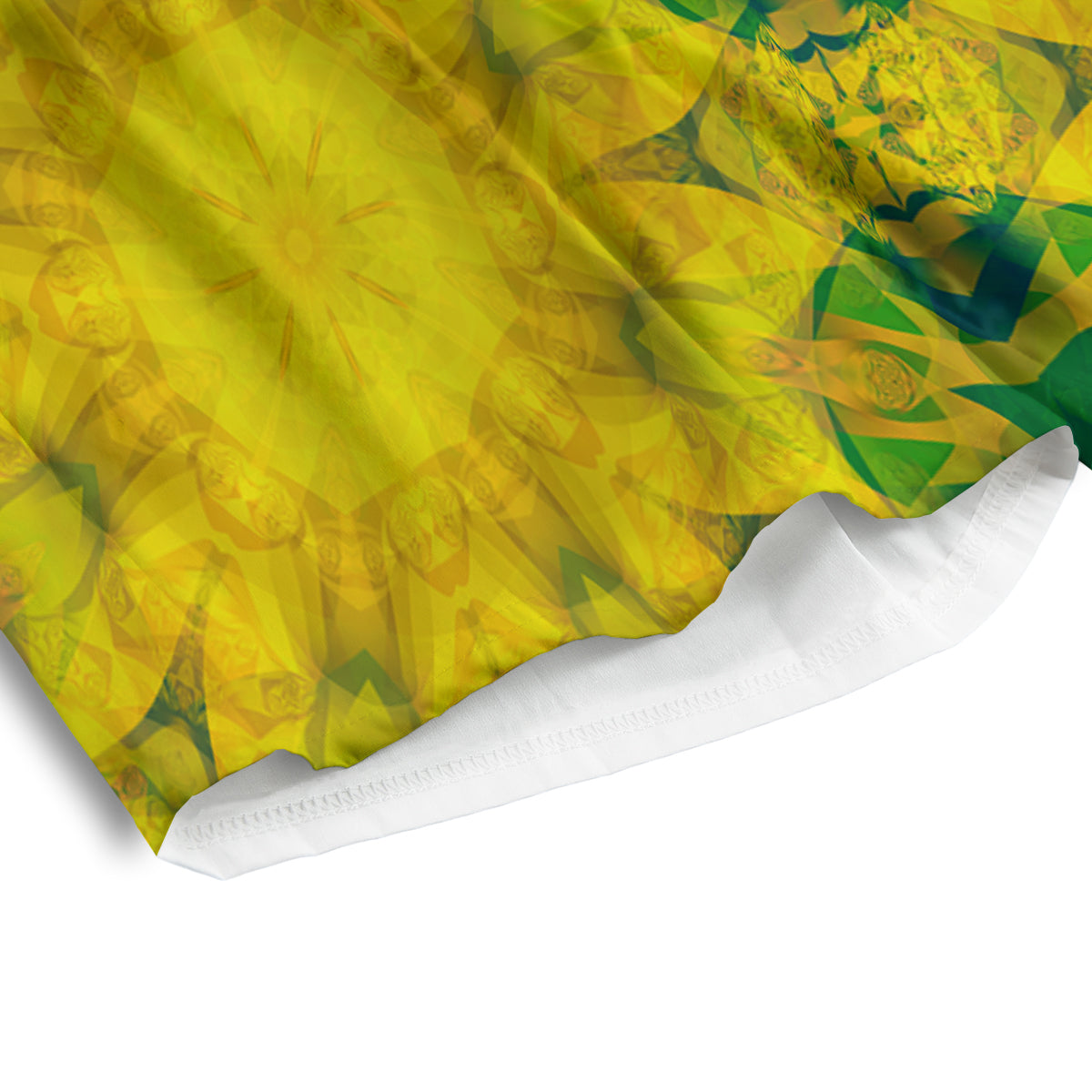 Kaleidoscope Flower Yellow Print Pattern Men's Athletic Shorts