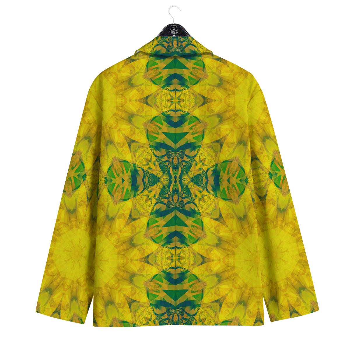 Kaleidoscope Flower Yellow Print Pattern Men's Sport Coat-grizzshop