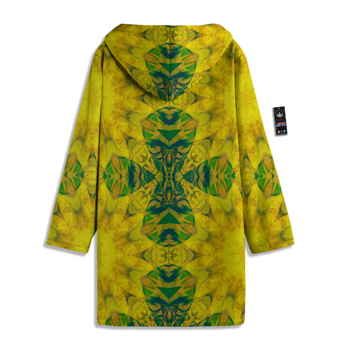 Kaleidoscope Flower Yellow Print Pattern Men's Windbreaker Jacket-grizzshop