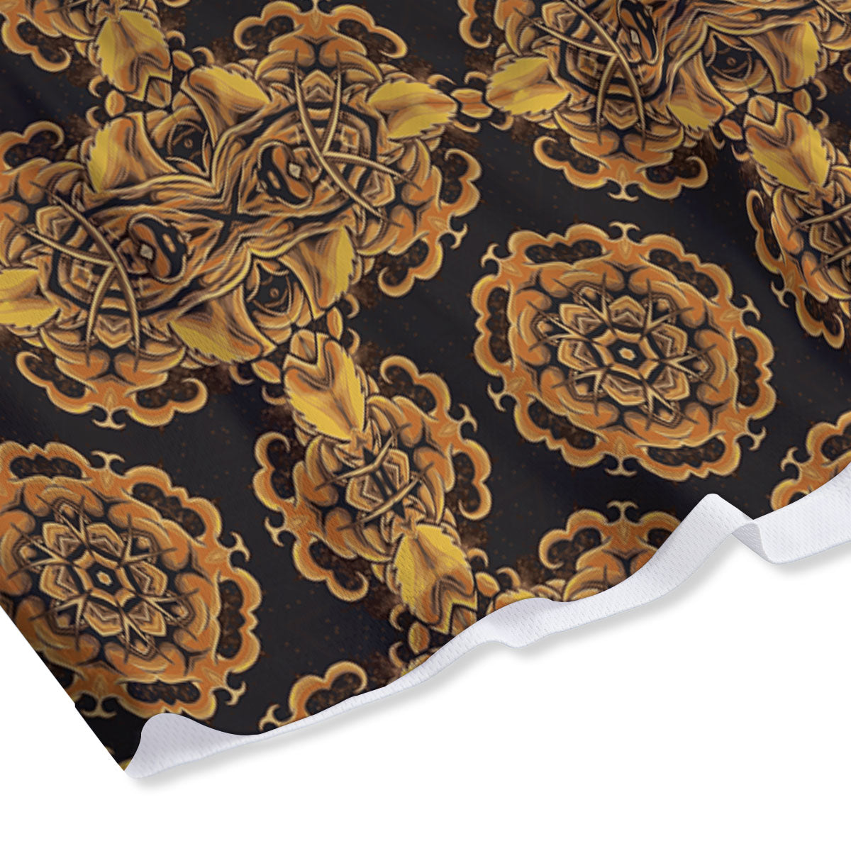 Kaleidoscope Gold Print Mesh Shorts