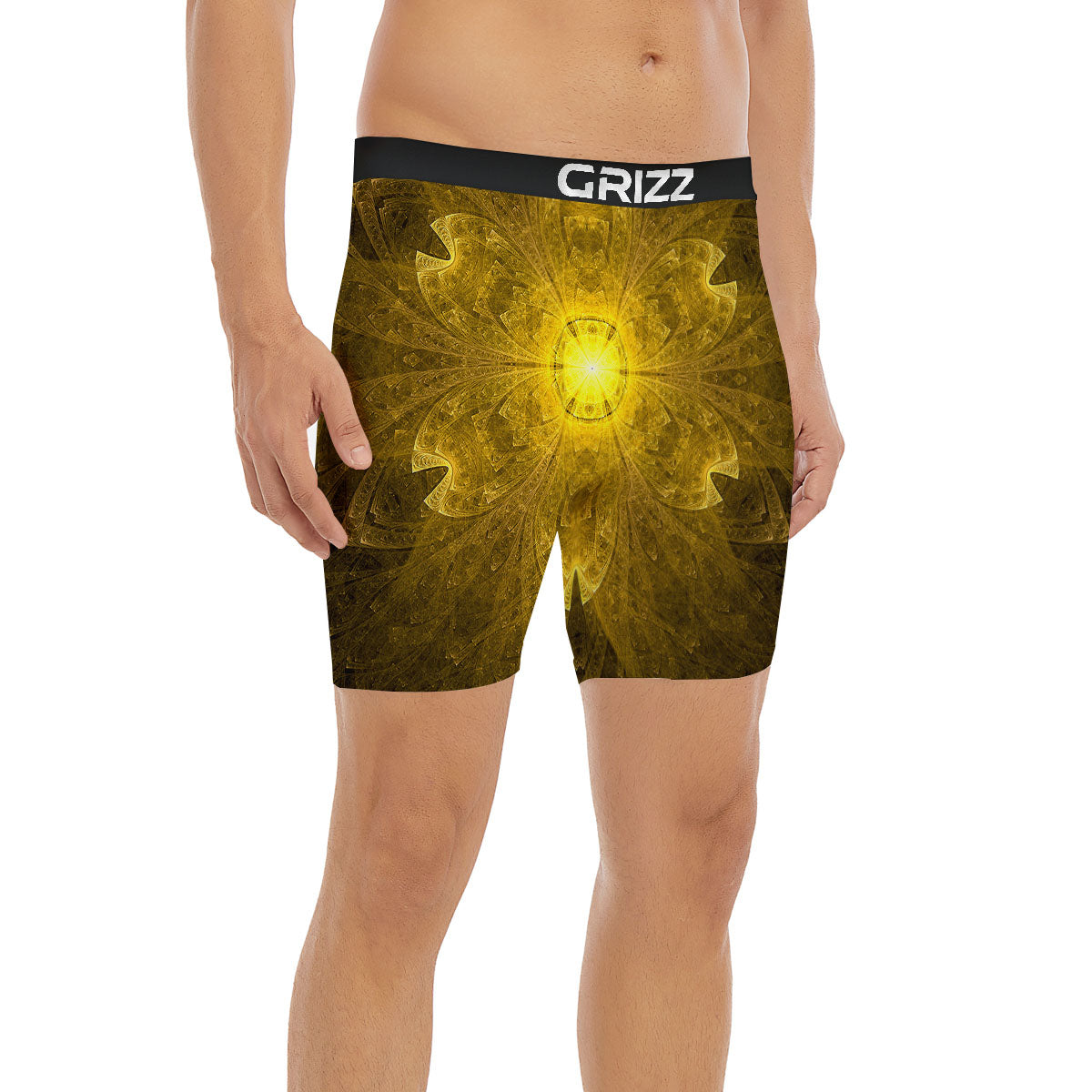 Kaleidoscope Golden Print Boxer Briefs-grizzshop