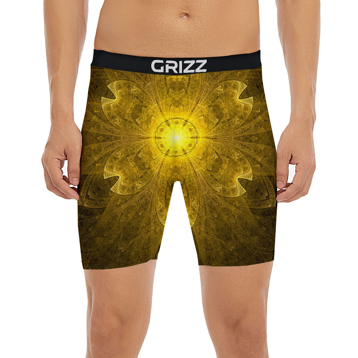 Kaleidoscope Golden Print Boxer Briefs-grizzshop