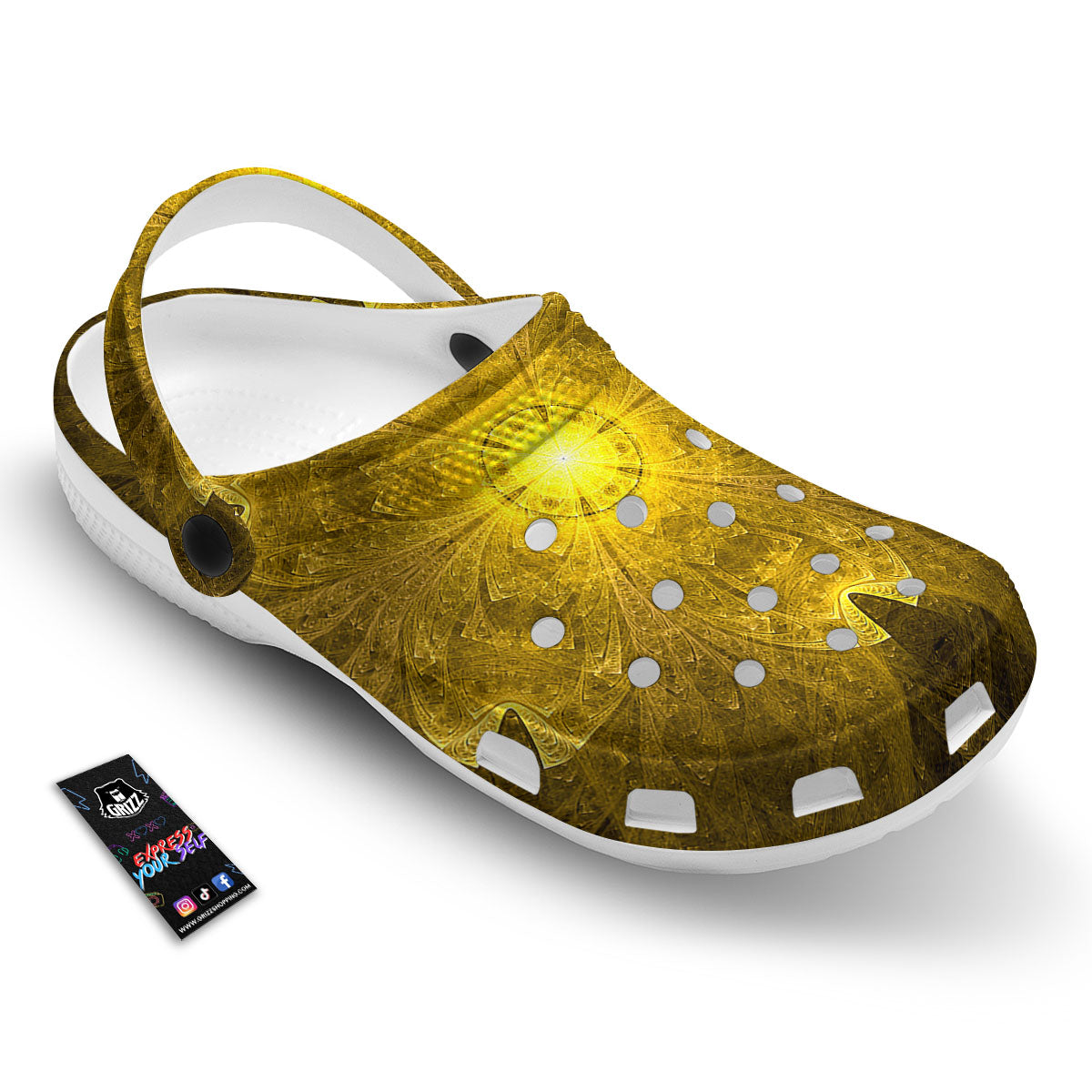 Kaleidoscope Golden Print Clog-grizzshop