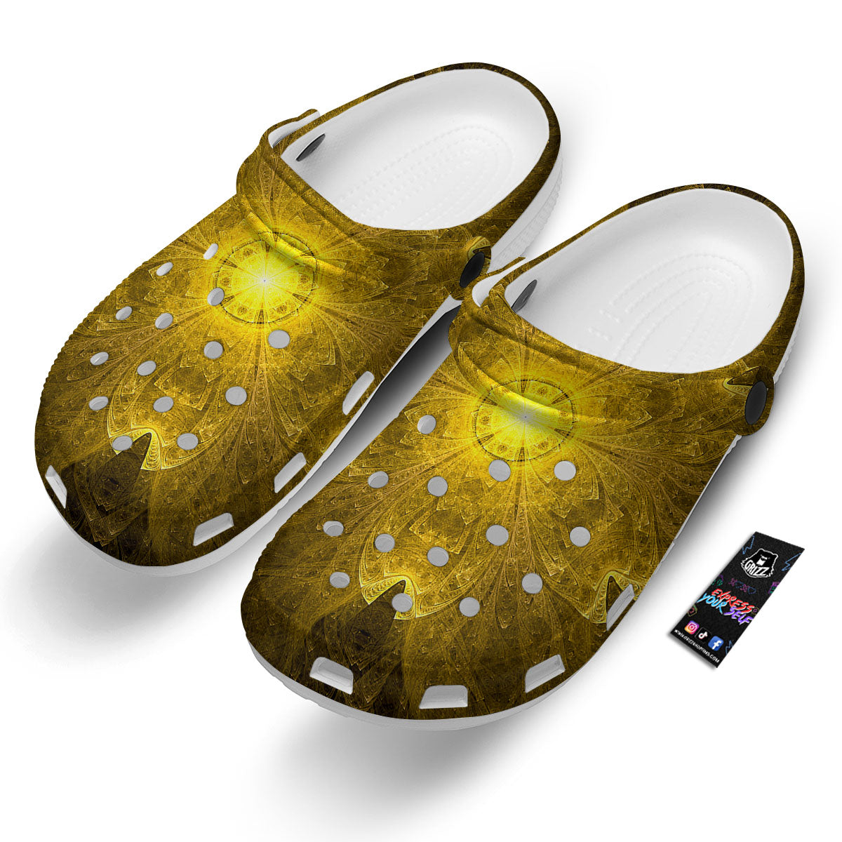 Kaleidoscope Golden Print Clog-grizzshop