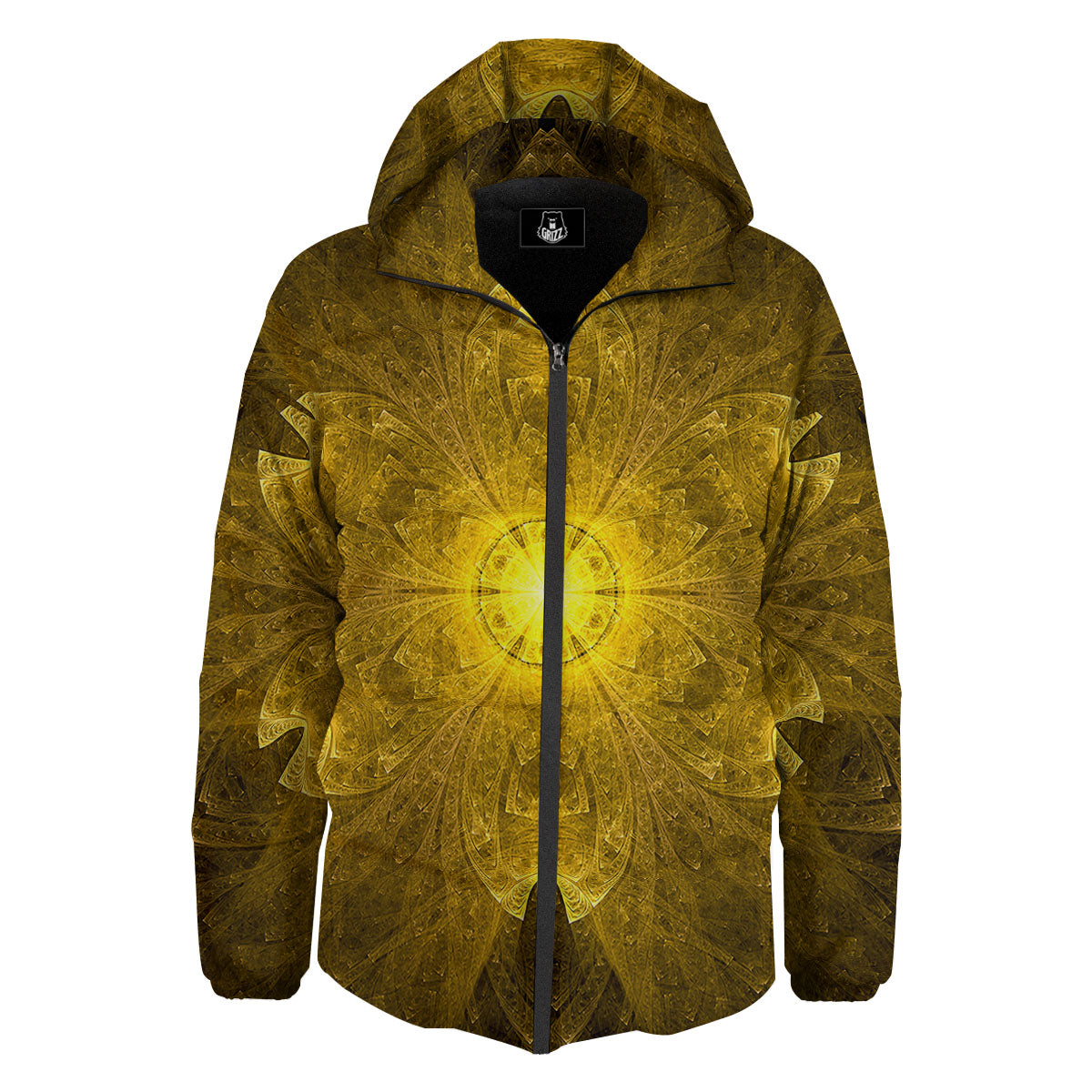 Kaleidoscope Golden Print Down Jacket-grizzshop