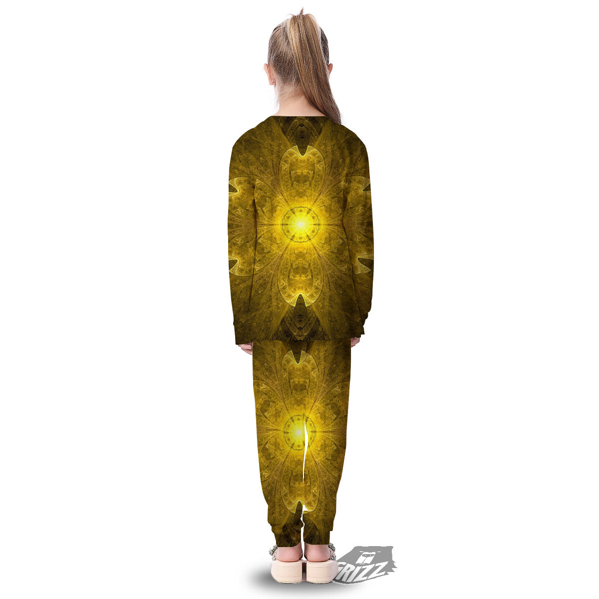 Kaleidoscope Golden Print Kid's Pajamas-grizzshop