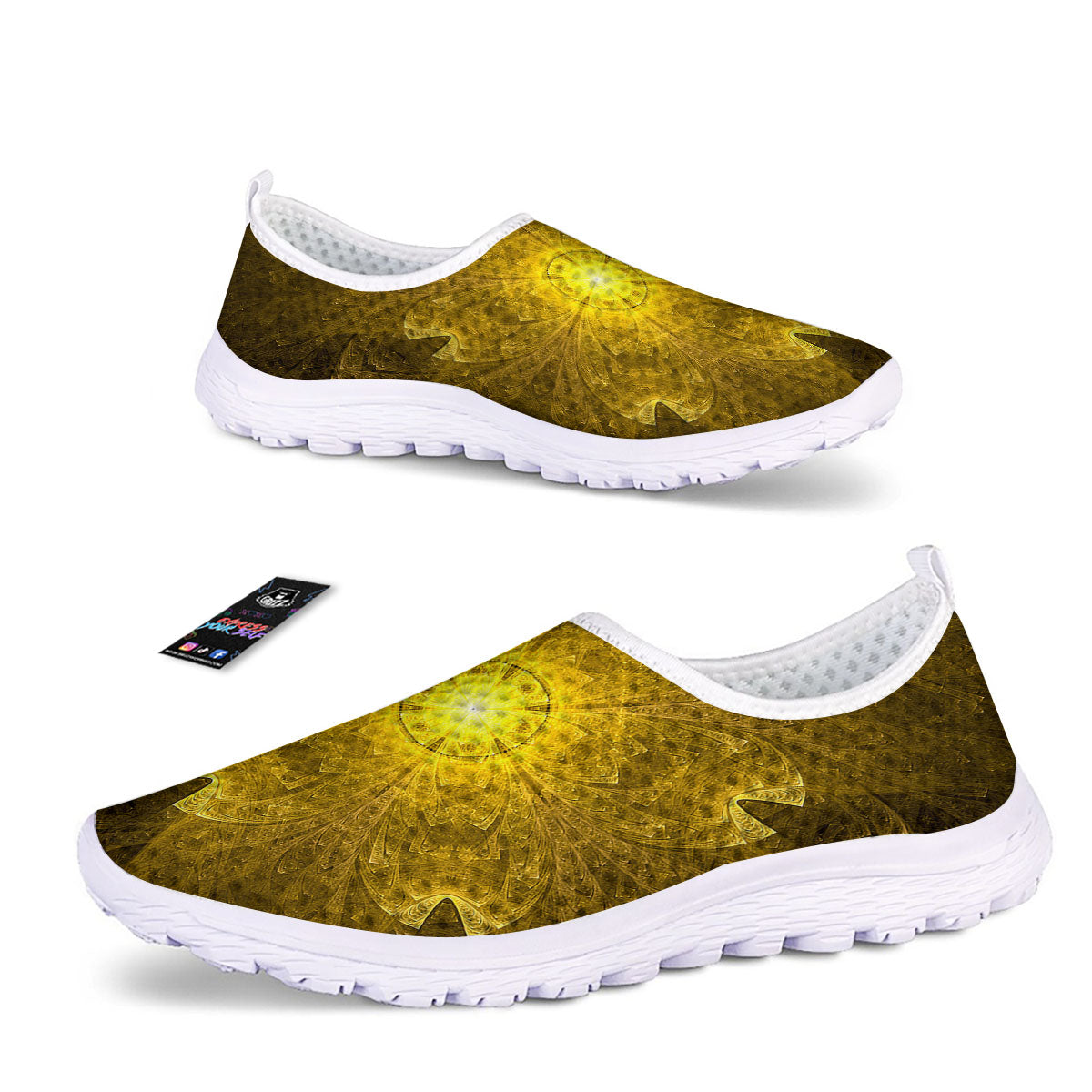 Kaleidoscope Golden Print Nurse Shoes-grizzshop