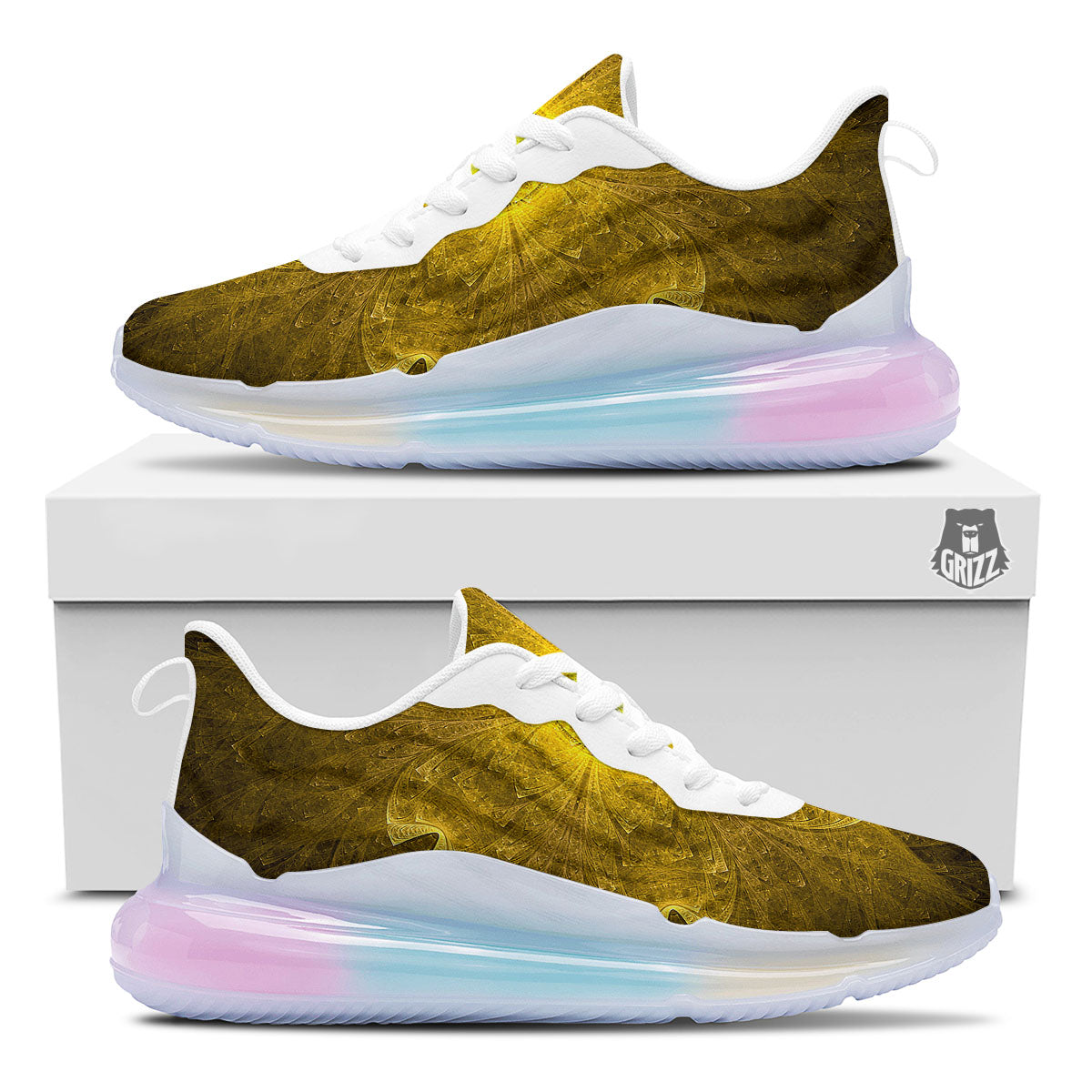 Kaleidoscope Golden Print Running Sneakers-grizzshop