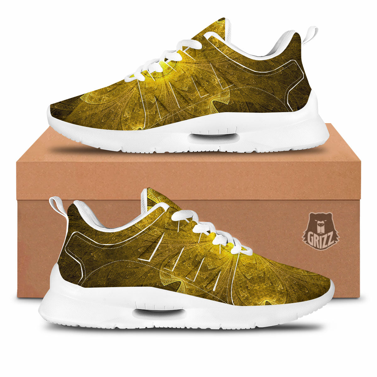 Kaleidoscope Golden Print Tennis Shoes-grizzshop