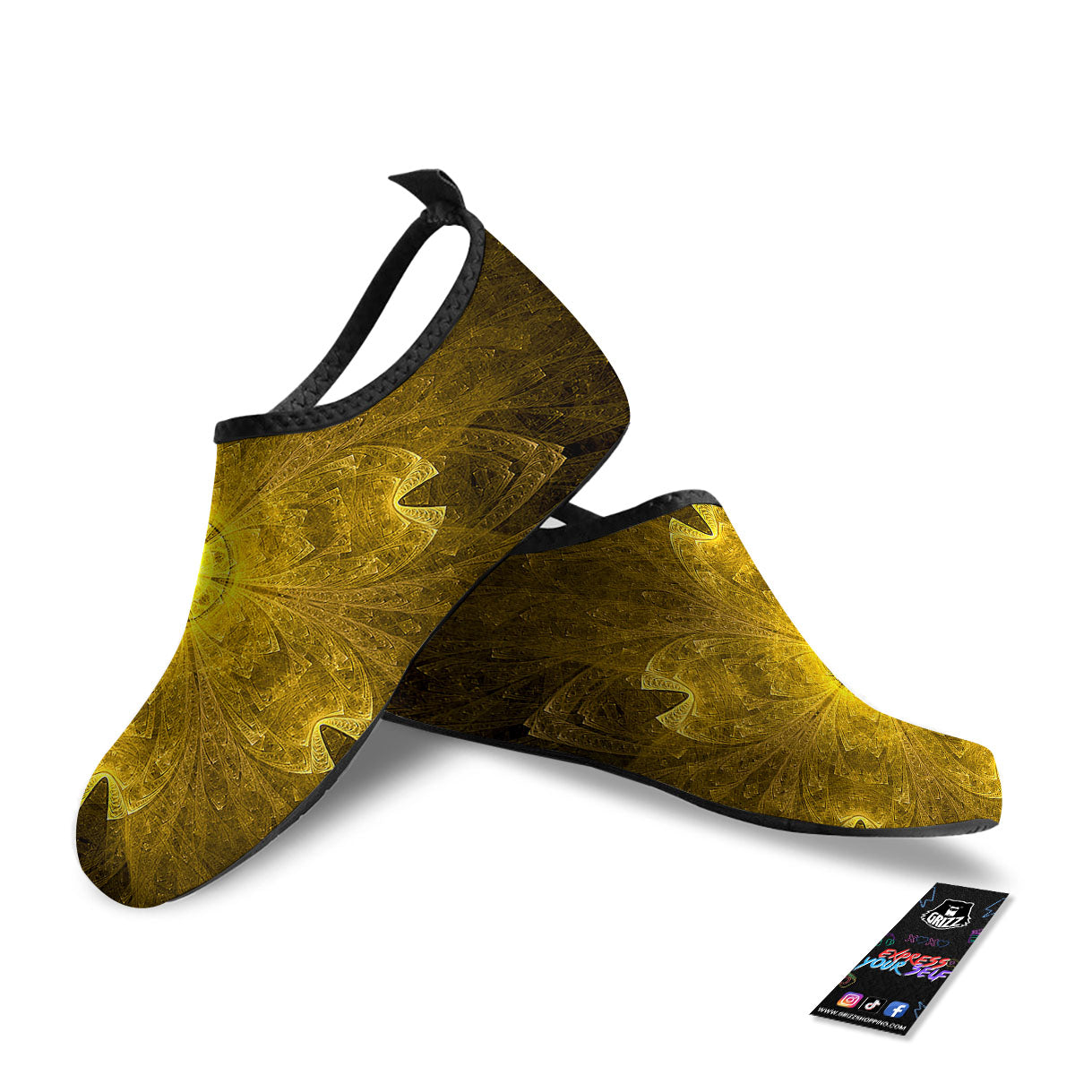 Kaleidoscope Golden Print Water Shoes-grizzshop