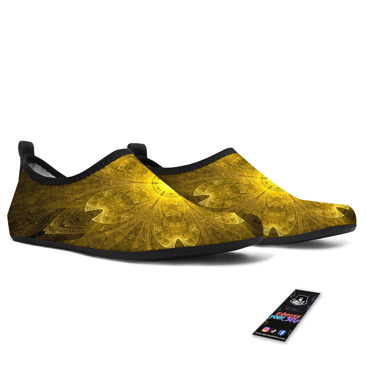 Kaleidoscope Golden Print Water Shoes-grizzshop