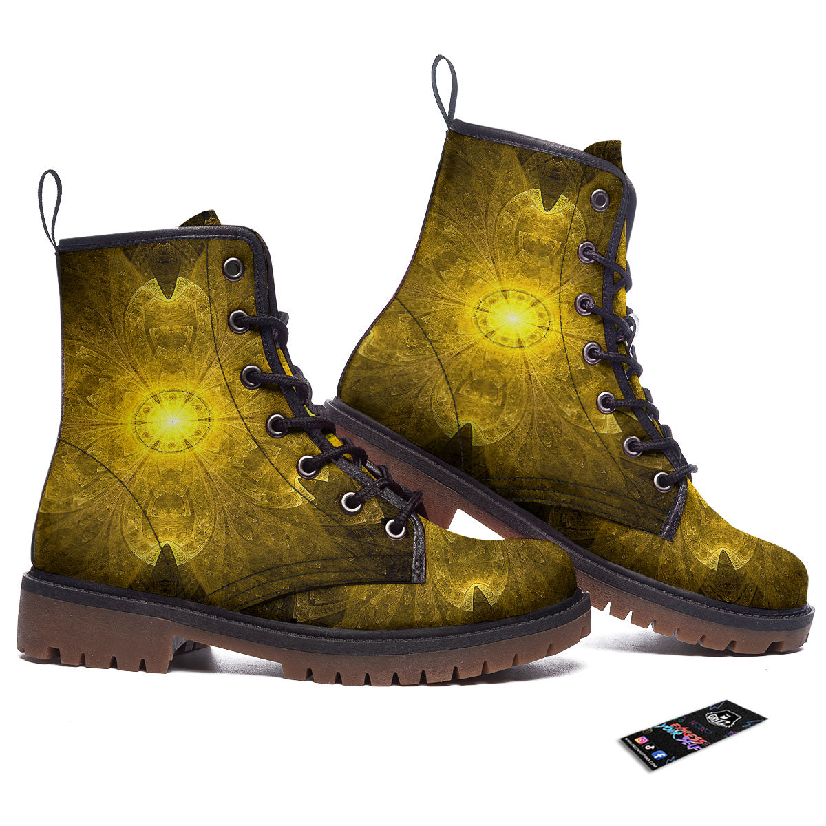 Kaleidoscope Golden Print Work Boots-grizzshop