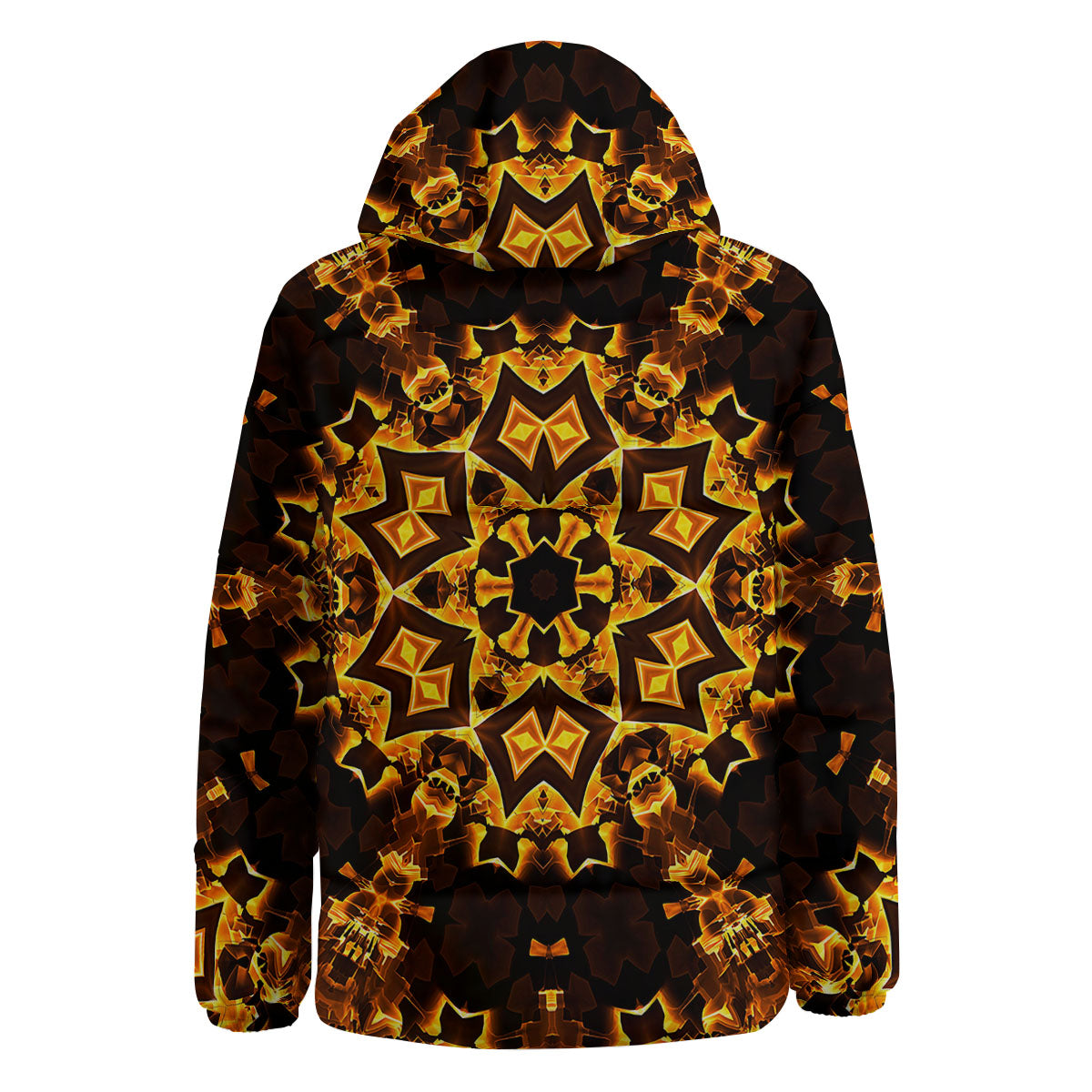 Kaleidoscope Lights Gold Print Down Jacket-grizzshop