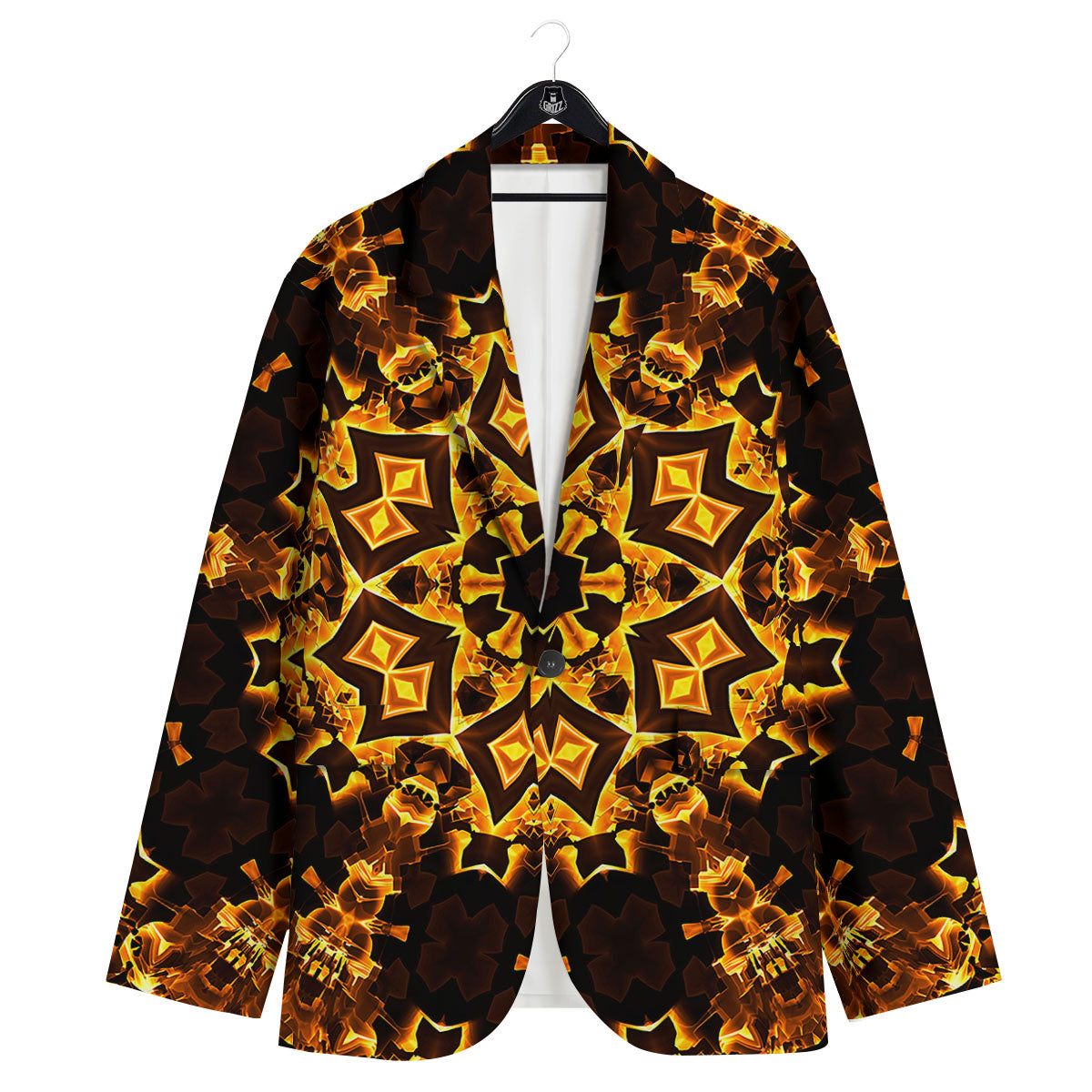 Kaleidoscope Lights Gold Print Men's Sport Coat-grizzshop