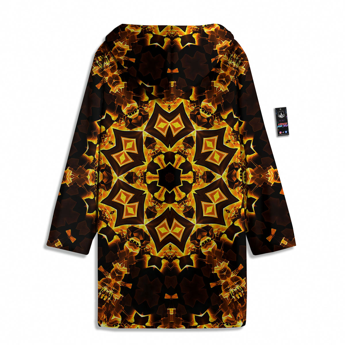 Kaleidoscope Lights Gold Print Men's Windbreaker Jacket-grizzshop