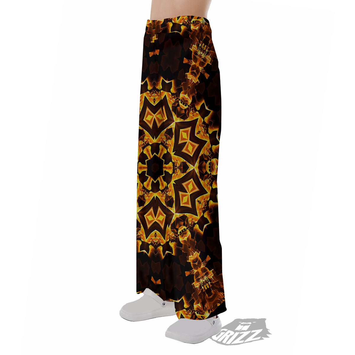 Kaleidoscope Lights Gold Print Pajama Pants-grizzshop