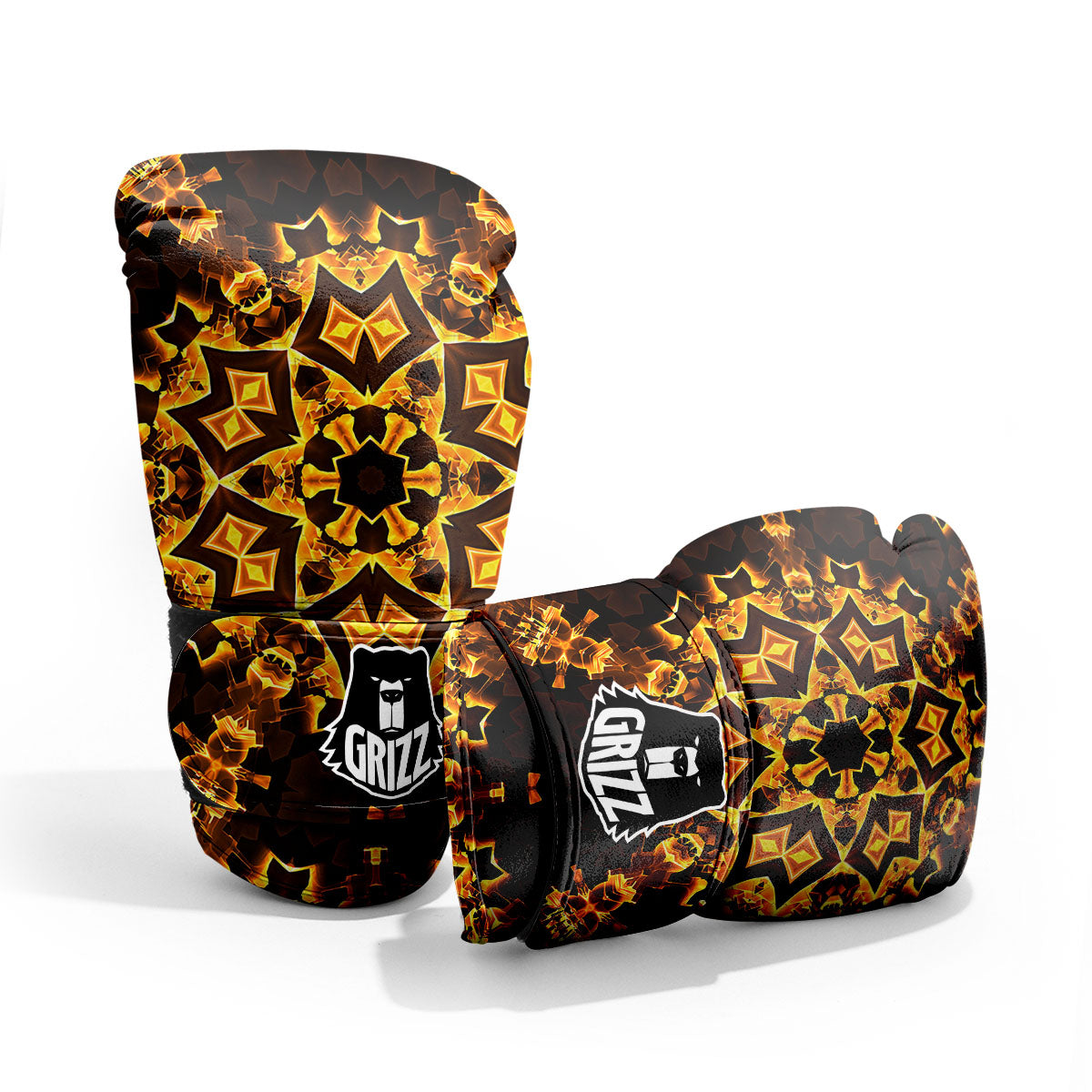 Kaleidoscope Lights Gold Print Pro Boxing Glove
