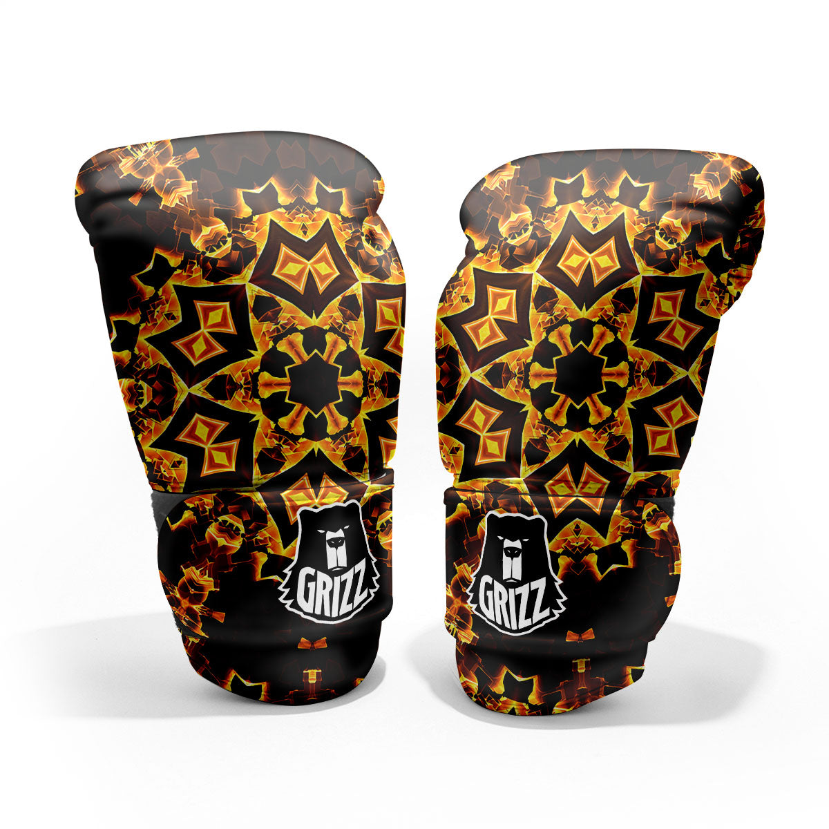 Kaleidoscope Lights Gold Print Pro Boxing Glove