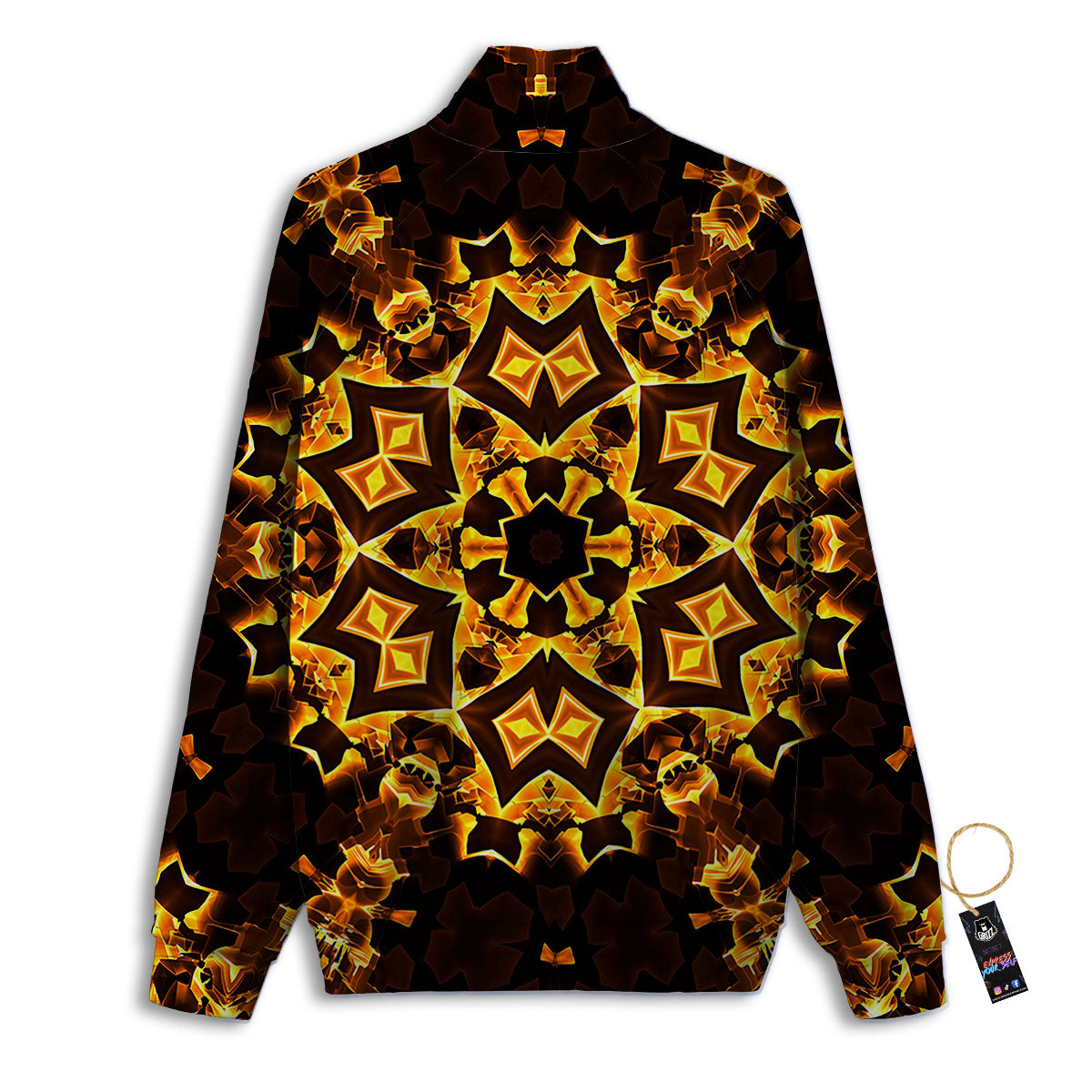 Kaleidoscope Lights Gold Print Track Jacket-grizzshop