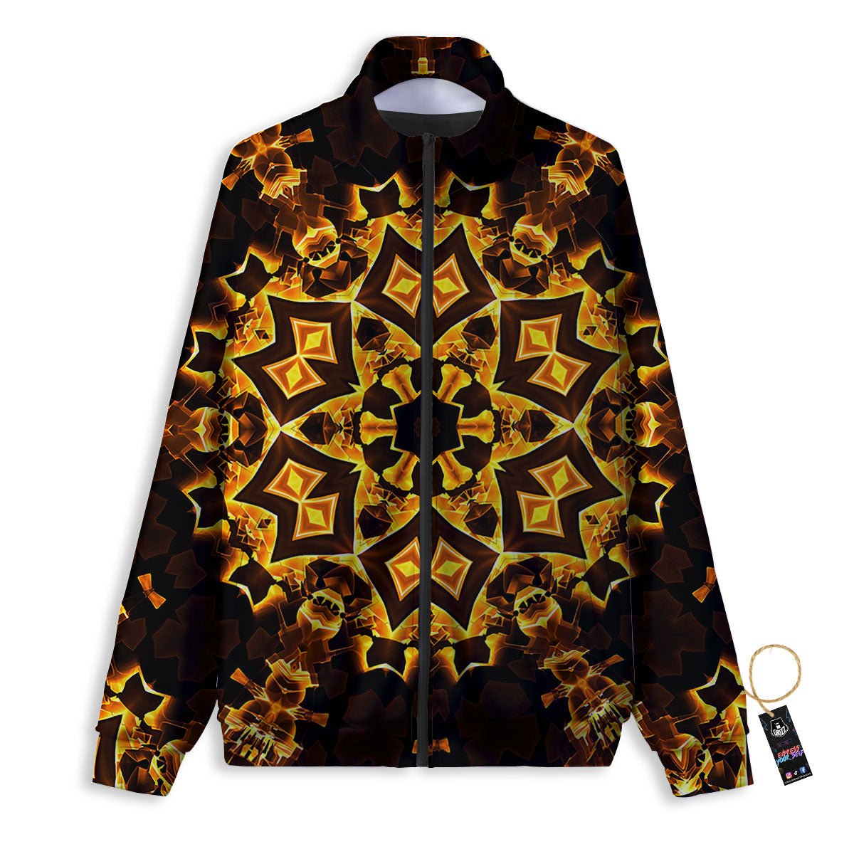Kaleidoscope Lights Gold Print Track Jacket-grizzshop