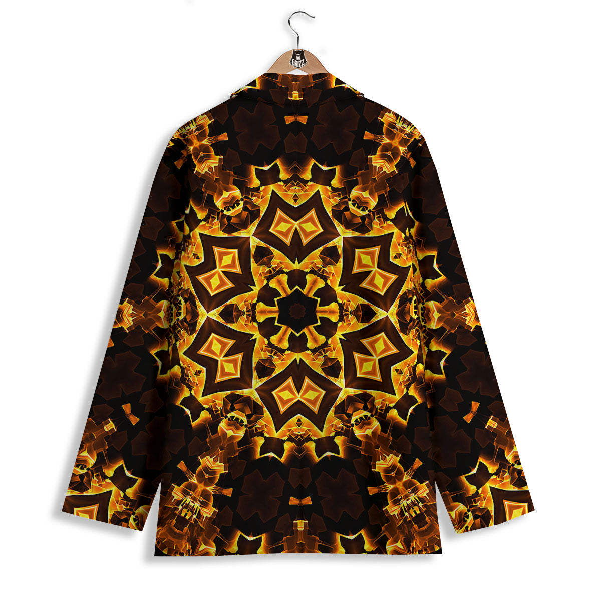 Kaleidoscope Lights Gold Print Women's Blazer-grizzshop