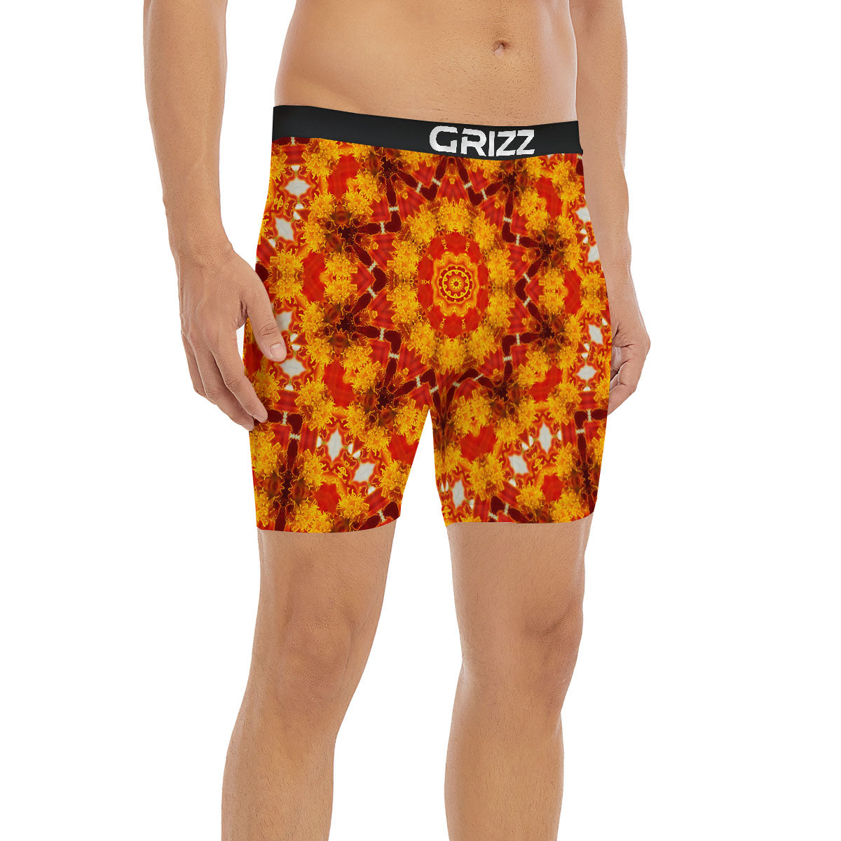 Kaleidoscope Orange Print Boxer Briefs-grizzshop