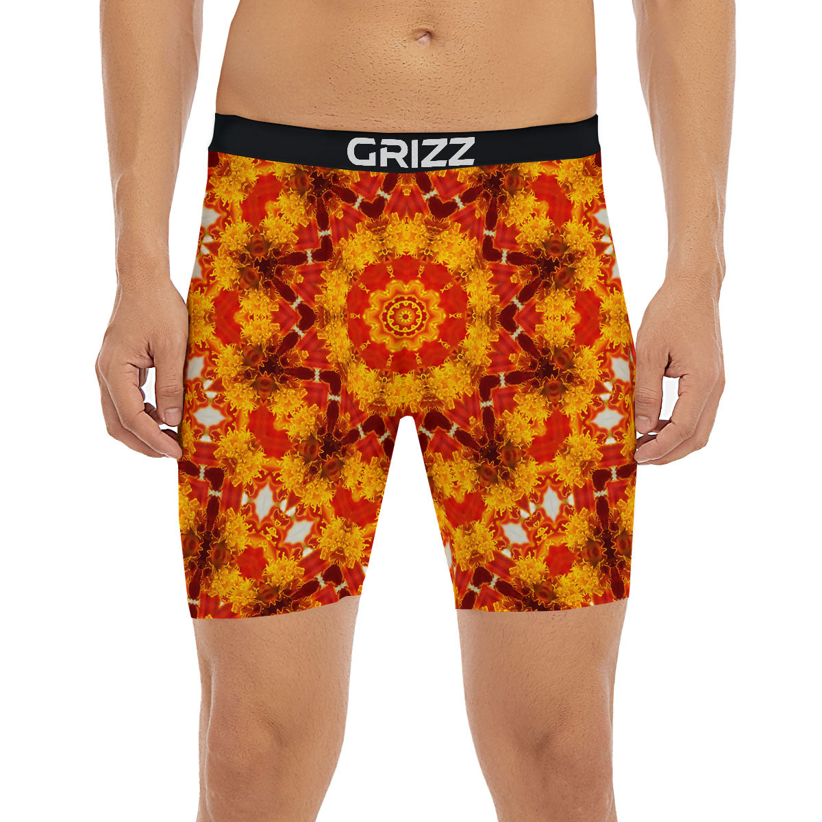 Kaleidoscope Orange Print Boxer Briefs-grizzshop