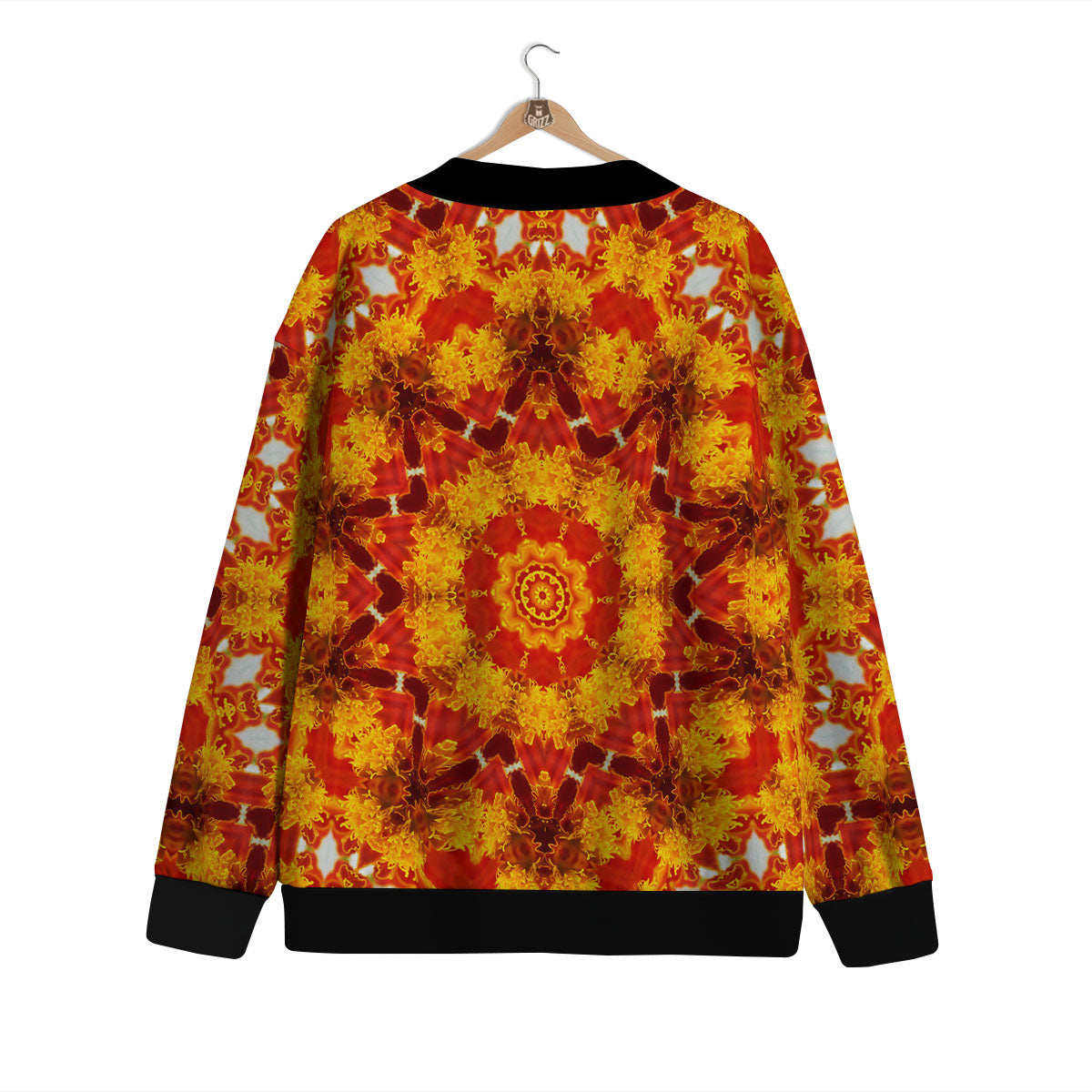 Kaleidoscope Orange Print Cardigan-grizzshop