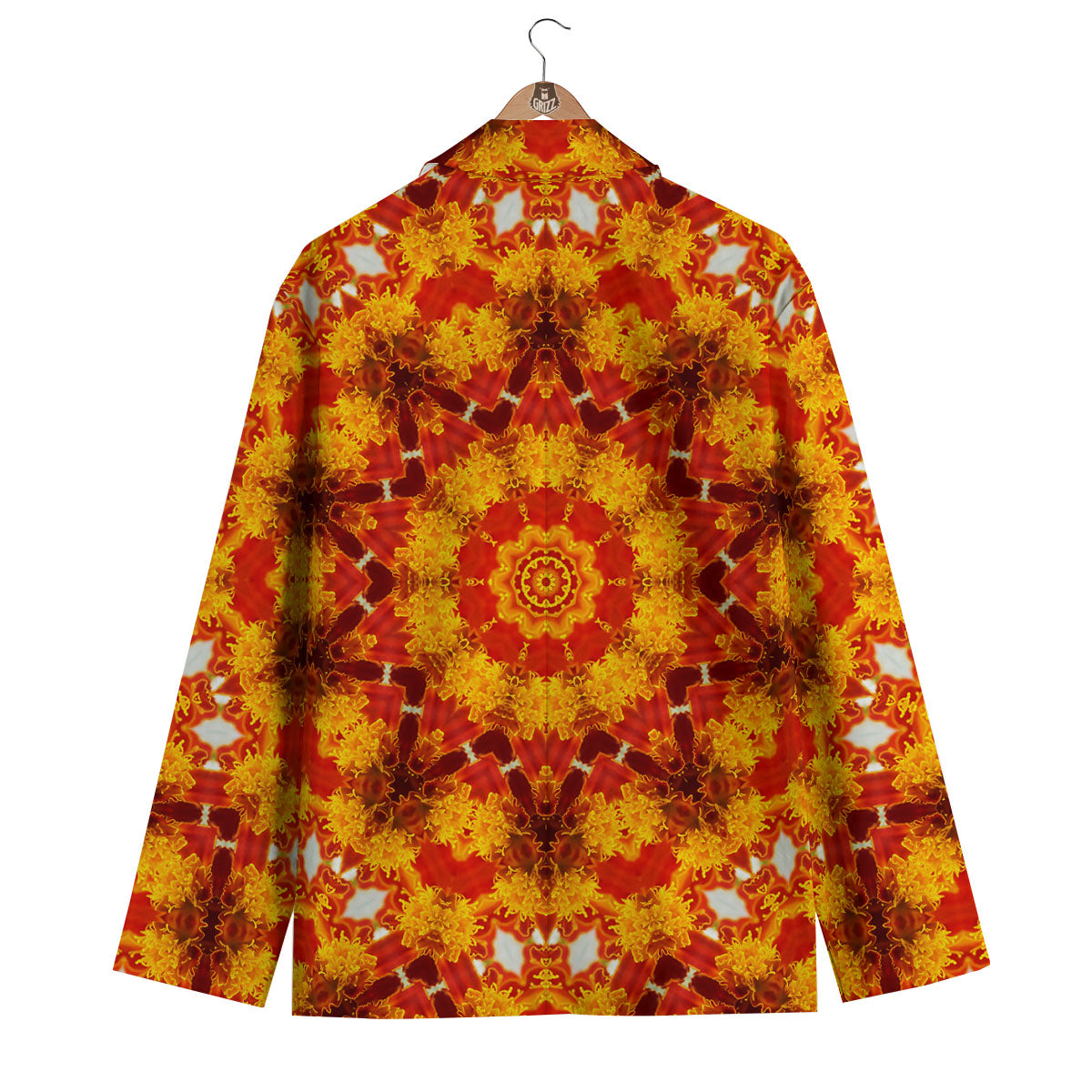 Kaleidoscope Orange Print Men's Blazer-grizzshop