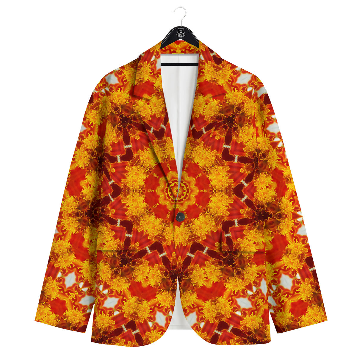 Kaleidoscope Orange Print Men's Sport Coat-grizzshop