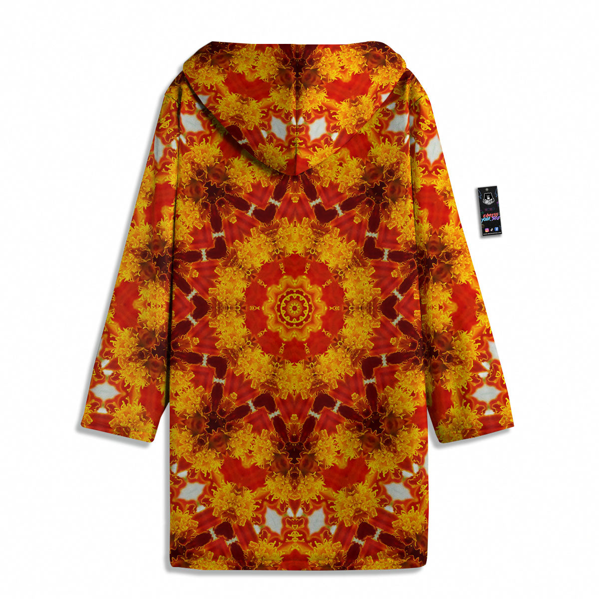 Kaleidoscope Orange Print Men's Windbreaker Jacket-grizzshop