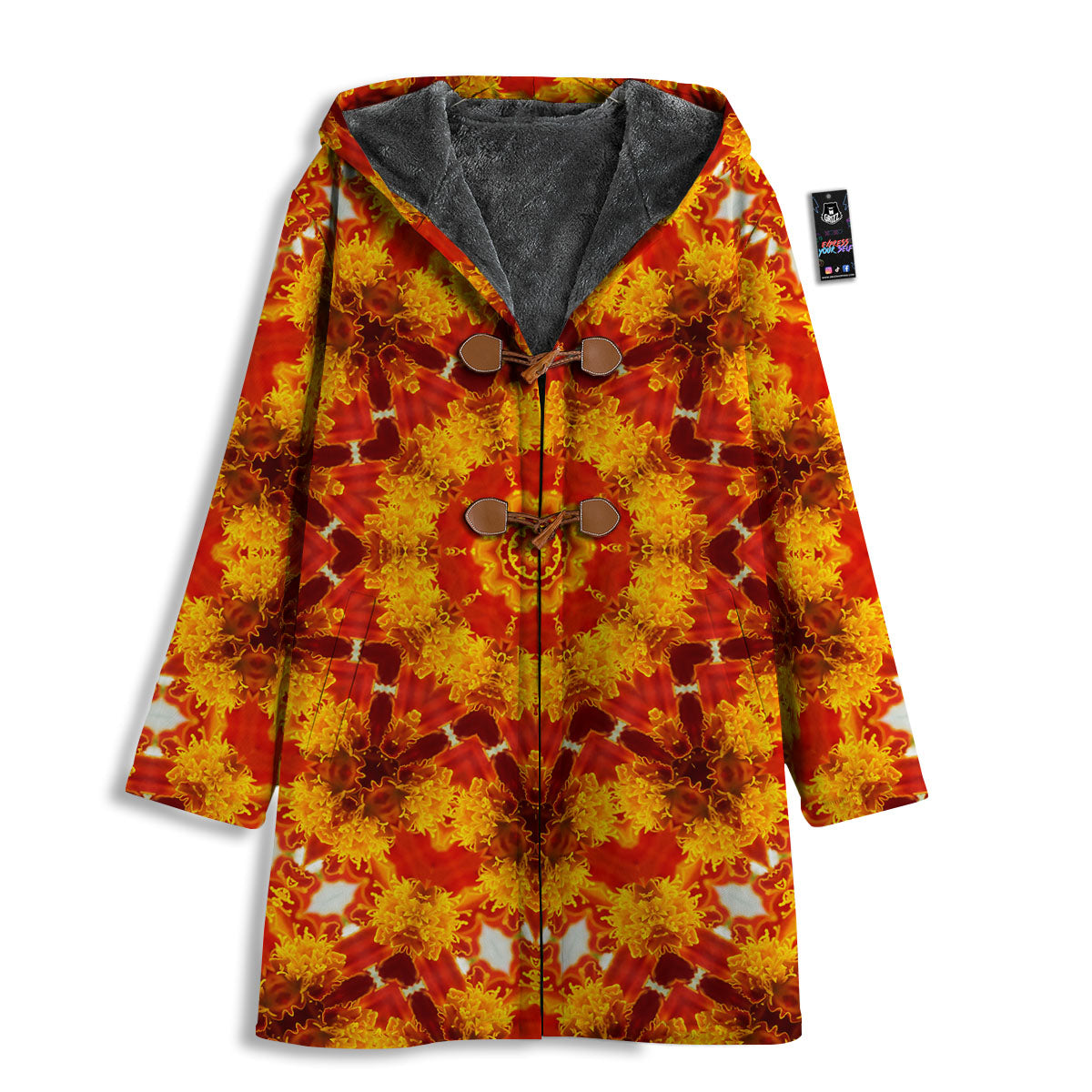 Kaleidoscope Orange Print Men's Windbreaker Jacket-grizzshop