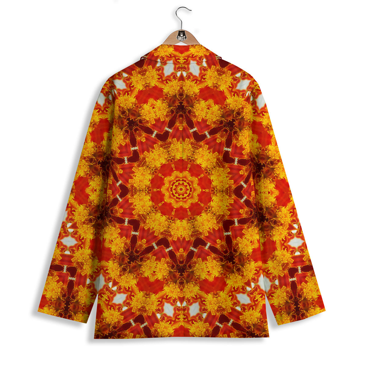 Kaleidoscope Orange Print Women's Blazer-grizzshop