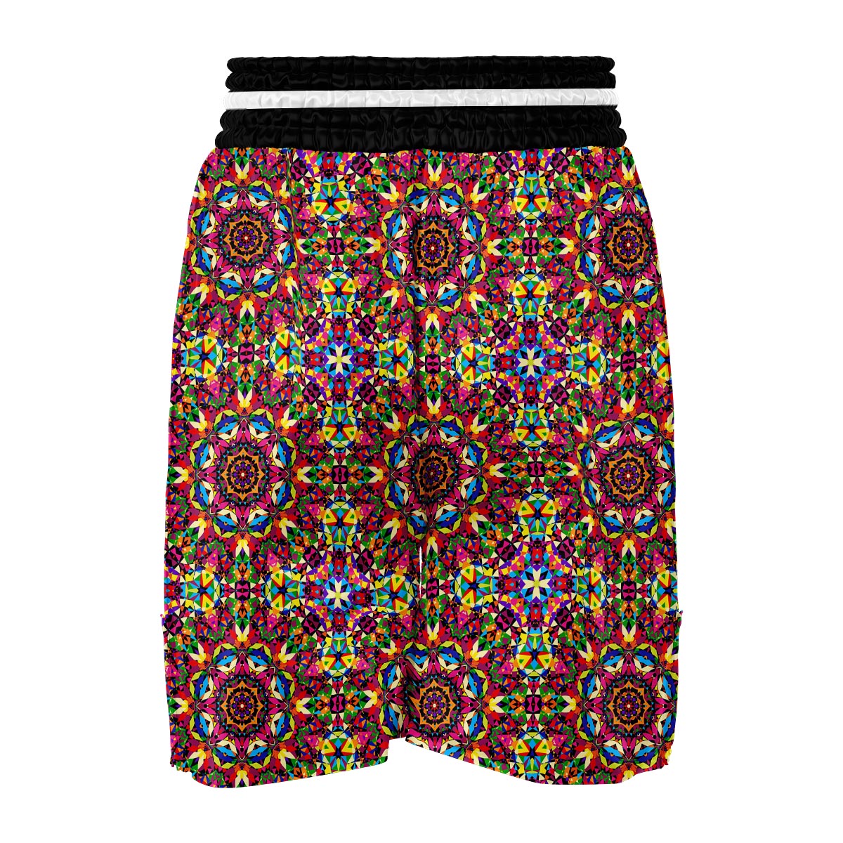 Kaleidoscope Pattern Print Boxing Shorts-grizzshop