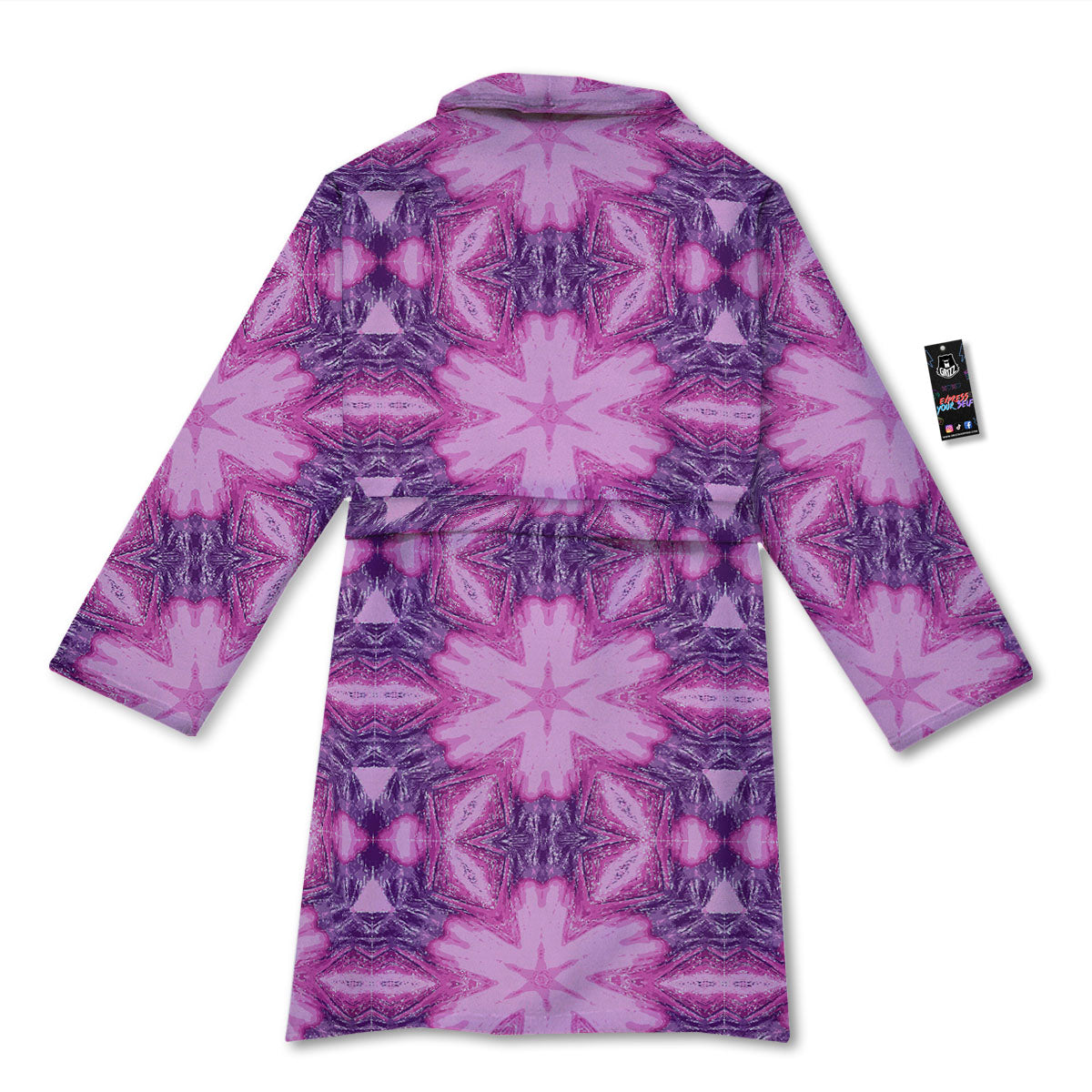 Kaleidoscope Pink Print Pattern Bathrobe-grizzshop