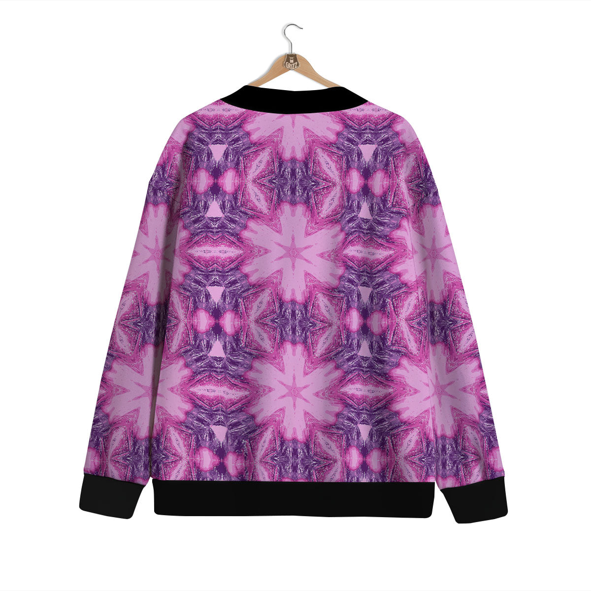 Kaleidoscope Pink Print Pattern Cardigan-grizzshop