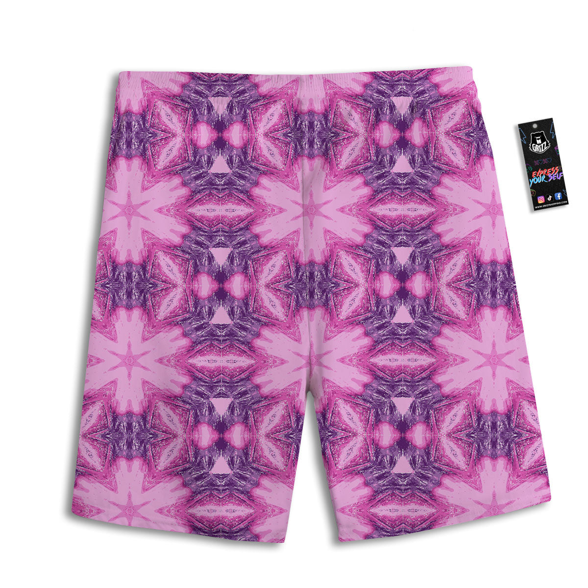 Kaleidoscope Pink Print Pattern Men's Athletic Shorts