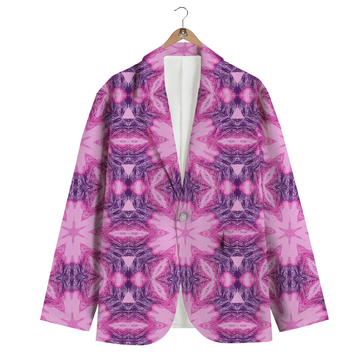 Kaleidoscope Pink Print Pattern Men's Blazer-grizzshop