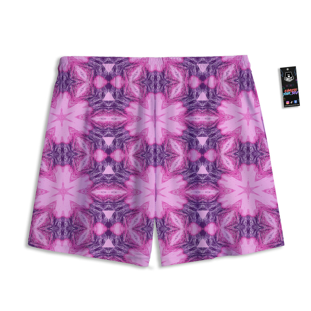 Kaleidoscope Pink Print Pattern Mesh Shorts